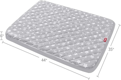 Waterproof Dog Bed Covers Replacement Washable Pet Hair Easy to Remove, Noiseless Quilted Puppy Pet Bed Cover Lovely Grey Star Print 35x44 Inches, for Dog/Cat, Cover Only