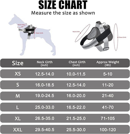 Bolux Dog Harness, No-Pull Reflective Dog Vest, Breathable Adjustable Pet Harness with Handle for Outdoor Walking - No More Pulling, Tugging or Choking