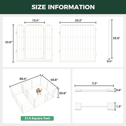 FXW Homeplus Unleashed Indoor Dog Playpen - Stress-Free and Safe Play, Heavy Duty 24 Inch 12 Panels with Connectors (Pack of 2) for Puppy and Small Dogs, White│Patented
