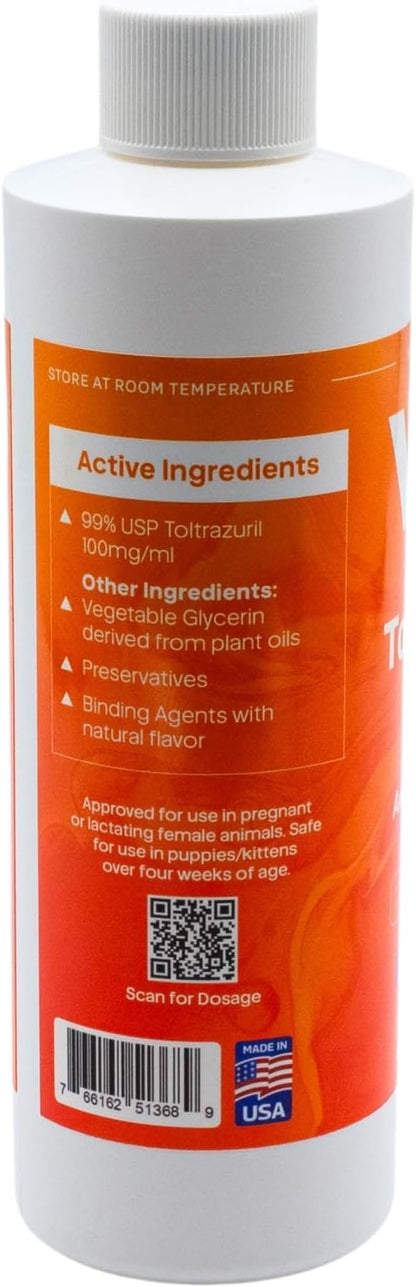 ToltraMax Toltrazuril 10.0% for Horses, Dogs, Cats, 240mL/8 Ounce, for Non-Food Chain Animals, Chicken