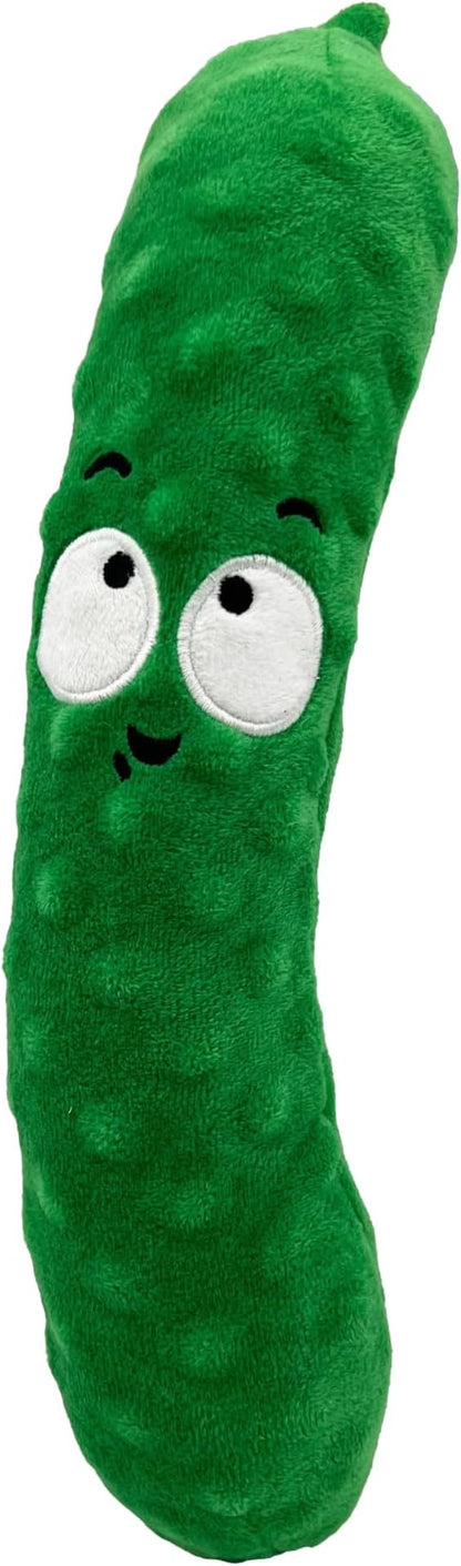 Huxley & Kent Funny Dog Toy w/Squeaker – Power Plush Squeaky Dog Toys for Small, Medium & Large Dogs – Soft Stuffed Animal for Indoor Play & Fetch - Fetchies® Dell Pickle, Small