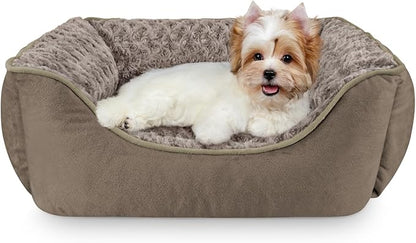 JOEJOY Rectangle Dog Bed for Large Medium Small Dogs - Washable Orthopedic Sofa Bed, Soft Breathable Puppy & Pet Cuddler, Durable Calming Dog Bed with Anti-Slip Bottom, Multiple Sizes, Dark Brown