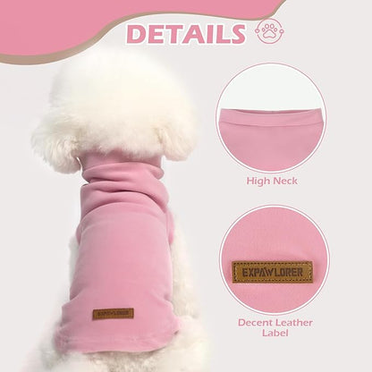 EXPAWLORER Soft Cat Sweater - Sweaters for Cats Only Warm Kitten Clothes, Fall and Winter Pet Coat Pullover Design, Fleece Sweatshirt Clothing Also for Puppy Small Dogs, Pink Large
