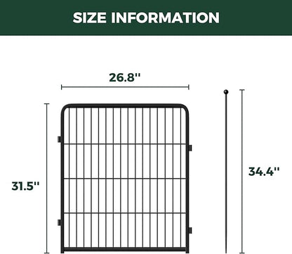 FXW Rollick Unleashed Dog Playpen for Indoor, Yard, RV Camping, 32 inch 4 Panels for Small and Medium Dogs, Black│Patented