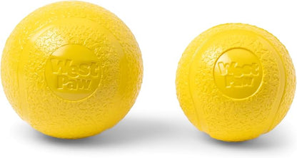WEST PAW Boundr Ball Dog Fetch Toy – Bouncing Toys for Dogs, Fetch, Catch, Chewing, Play – Floatable, Recyclable Balls – Large Dandelion Yellow