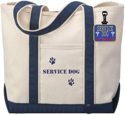 WORKINGSERVICEDOG.COM Service Dog in Training Clip-On ID Patch Tag - Includes 5 Federal Law Handout Cards - Clips to Vest, Harness, Collar, Leash, or Carrier
