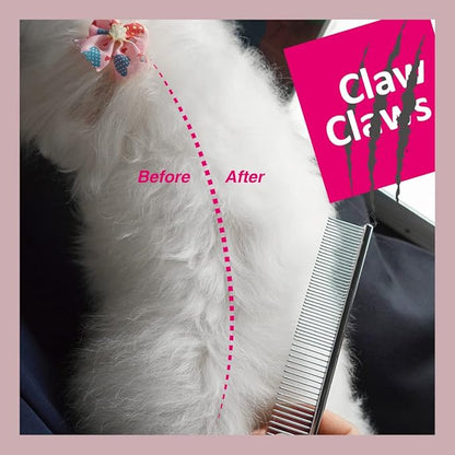 Claw Claws 6.1" Comb with Rounded Ends Spine, Pet Comb for Professional Groomer Tool, for Short to Medium Haired Dog, Cat and other pets.
