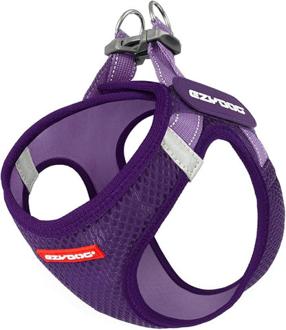 EzyDog FORMFIT Dog Harness for Small Sized Dog - All Weather Breathable Mesh Small Dog Harness with Reflective Trim, Easy Hook & Loop Closure, Sturdy Buckle, & D-Ring (Purple, S)