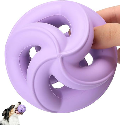 Dog Chew Toys for Aggressive Chewers,Natural Rubber/Heavy Duty Chew Toy for Fetch & Tug, Indestructible Dog Toy -Anxiety Relief &Long Lasting &Training & Dishwasher Safe, Tough Dog Toy,Purple