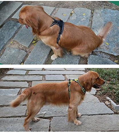 JUXZH Truelove No Pull Dog Harness with Easy Control Handle and 2 Leash Attachments,Reflective Adjustable Pet Vest