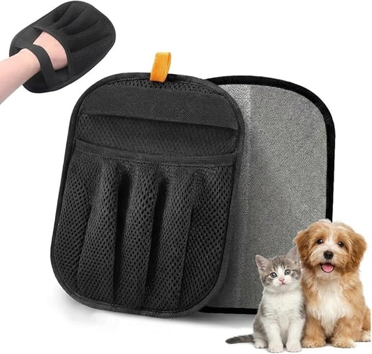 Magic Pet Hair Removal Glove – Newly Upgraded Five-Finger Reusable Electrostatic Grooming Gloves for Dogs & Cats, Best Pet Hair Remover for Furniture, Couch, Carpet, Clothes & Car (1 PCS)