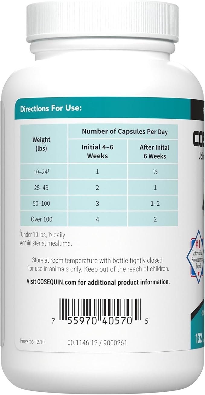 Nutramax Cosequin for Dogs Joint Health Supplement, Contains Glucosamine for Dogs, Plus Chondroitin, Supports Healthy Joints, Sprinkle Capsules, 132 Count
