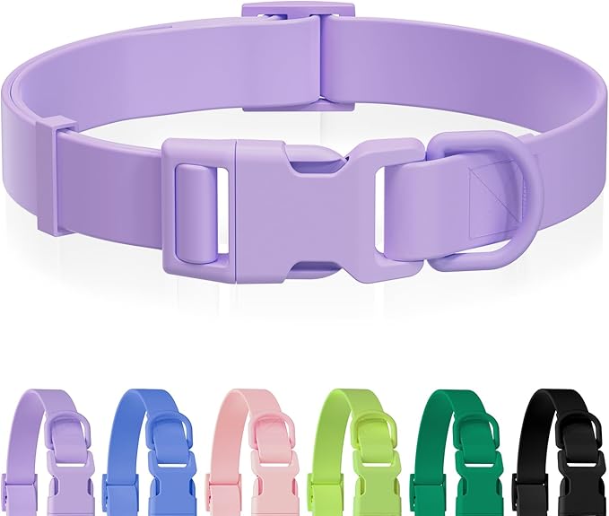 Waterproof Rubber Dog Collar, Odor-Resistant and Easy to Clean, Ideal for Daily Walks, Rainy Days, Swimming and Hiking, Fits Small Medium and Large Dogs