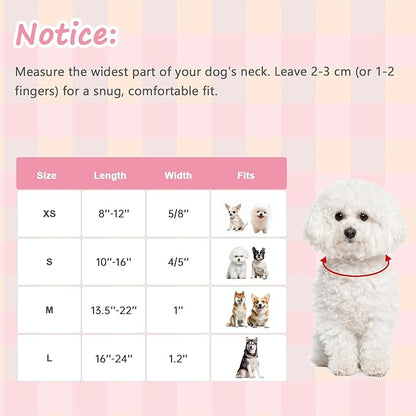 Dog Collar with Colorful Check Pattern, Spring Summer Collection Dog Collar with Exquisite Pendant, Durable Adjustable Collars for Gifts & Daily Use-L