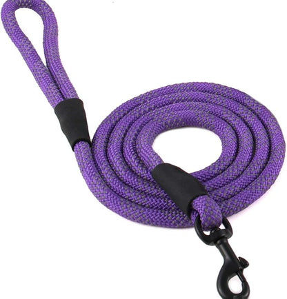 Max and Neo Rope Leash Reflective - 6 FT x 1/2" Purple, Donate a Leash to Dog Rescue