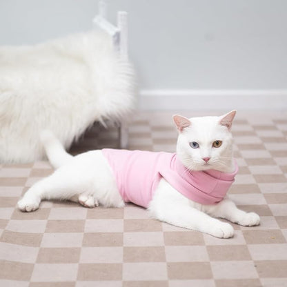 EXPAWLORER Soft Cat Sweater - Sweaters for Cats Only Warm Kitten Clothes, Fall and Winter Pet Coat Pullover Design, Fleece Sweatshirt Clothing Also for Puppy Small Dogs, Pink Small