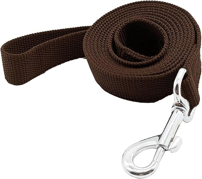 Nylon Dog Training Leash, Traction Rope, 4Ft /5 Foot /6 Feet Long, 5/8 inch 3/4 Inch 1 Inch Wide, for Small and Medium Dogs (5/8'' x 4 FT, Brown)