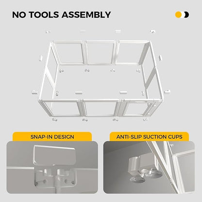 EVERFRONT Clear Acrylic Plastic Dog Playpen - Clear Dog Play Pen - Easy Assemble Acrylic Dog Playpen - Puppy Playpen, Cat Playpen, Small Animal Playpen, Dog Play Pen Indoors (White, 30.3" H, 8PCS)