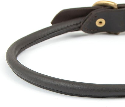 Jeffers 6FT Rolled Leather Dog Leash with Brass Hardware, Chestnut Brown Lead with Hand Strap, Durable Pet Leash for Medium & Large Dogs, Outdoor Walking & Training - 1" W x 6'L