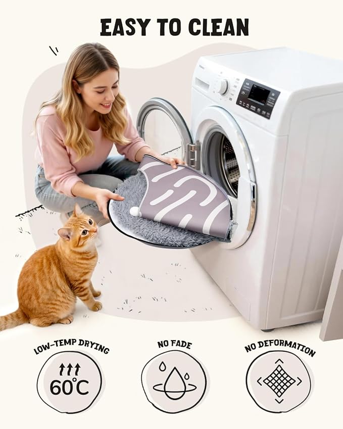 BurgeonNest 20-Inch Round Cat Bed Cave, Enclosed Hooded Pet Bed for Indoor Cats, Cozy Anti-Collapse Cave with Soft Plush, Waterproof EVA Shell, Fully Washable, Shape Retention, Grey