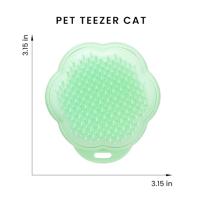 Pet Teezer by Tangle Teezer Cat Brush, De-Shedding Cat Hair Brush for a Gentle, Soothing Groom & Short to Medium Length Fur, Green