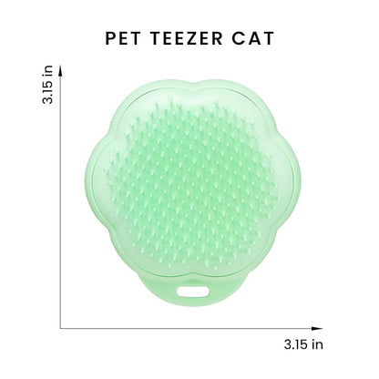 Pet Teezer by Tangle Teezer Cat Brush, De-Shedding Cat Hair Brush for a Gentle, Soothing Groom & Short to Medium Length Fur, Green