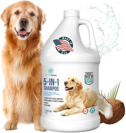Gallon Bottle - 5 in 1 Dog Shampoo - Groomers Choice - Made in The USA
