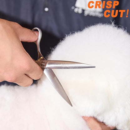 High-end Professional Dog Grooming Scissors Pet Grooming Shears 7 Inches Extremely Very Sharp Made Of Stainless Steel Alloy By Hand For Dog Cat Groomer