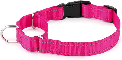 PLUTUS PET Reflective Martingale Collar with Quick Snap Buckle,No Pull Dog Choker Collar for Small Medium Large Dogs,S,Hot Pink