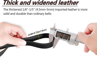 LWBMG Leather Dog Leash 6ft x 1/2 inch Heavy Duty Dog Leash, Strong Sturdy Genuine Leather Braided Dog Leash, Soft and Comfortable Leather Leash for Large, Medium and Small Dogs Training Black