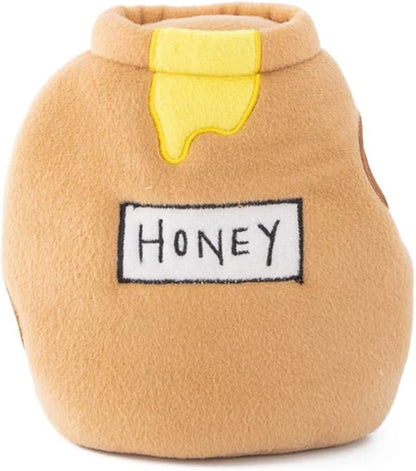 ZippyPaws Burrow- Interactive Dog & Puppy Toys for Boredom, Stimulating Pet Products to Keep Them Busy, Hide & Seek Plush Puzzles, Squeaky Toy for Enrichment, for Small & Medium Dogs- Honey Pot