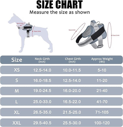 Bolux Dog Harness, No-Pull Reflective Dog Vest, Breathable Adjustable Pet Harness with Handle for Outdoor Walking - No More Pulling, Tugging or Choking (Blue, XL)