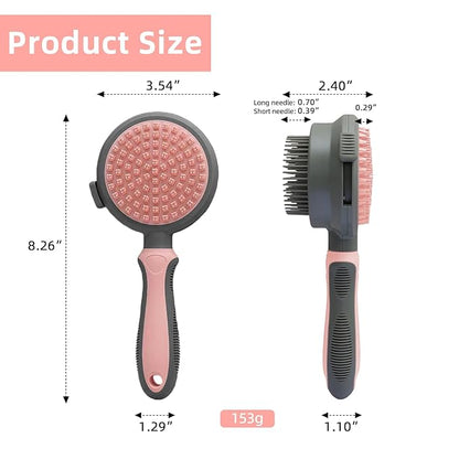 Pet Grooming Deshedding Brush for Dogs and Cats with Easy Clean Button, Professional Hair Removal Tool with Massage Tips,Easy Clean and Bath massage