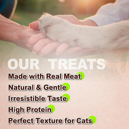A Freschi srl Healthy Cats Treats, Snacks for Indoor Cats, Omega 3 for Skin and Coat, Training Treats with High Protein, All Natural, Grain Free, Turkey & Chicken & Mackerel, W Shape, 6 oz