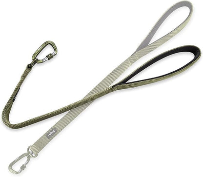 Hyhug Pets 24 Inches Sturdy Short Leash with Comfortable Handle and Lightweight Aviation Aluminium Clip Lead- for Daily Use Walking and Training. (24 Inches, Military Green)