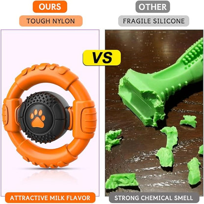 Dog Toys for Aggressive Chewers Large Medium Small Breed Indestructible Durable Tough Dog Chew Toys to Keep Them Busy Nylon Rubber Interactive Dog Toys