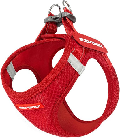 EzyDog FORMFIT Dog Harness for Small Sized Dog - All Weather Breathable Mesh Small Dog Harness with Reflective Trim, Easy Hook & Loop Closure, Sturdy Buckle, & D-Ring (Red, 2XS)