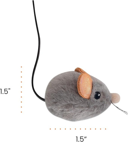 Catstages Squeak Squeak Mouse Cat Toy with Touch-Activated Sound & Catnip, Gray (Pack of 2)