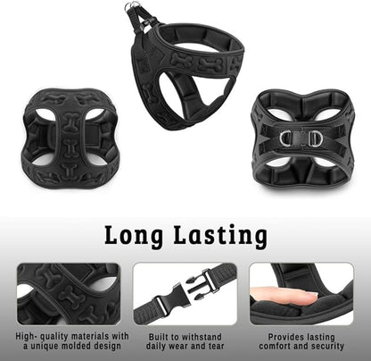 Comfort fit Step-in Dog & Puppy Harness - Comfortable All Weather Dog Vest Harness: Adjustable, Soft Padded, Easy to Put-on for Small, Medium-Sized Dogs.