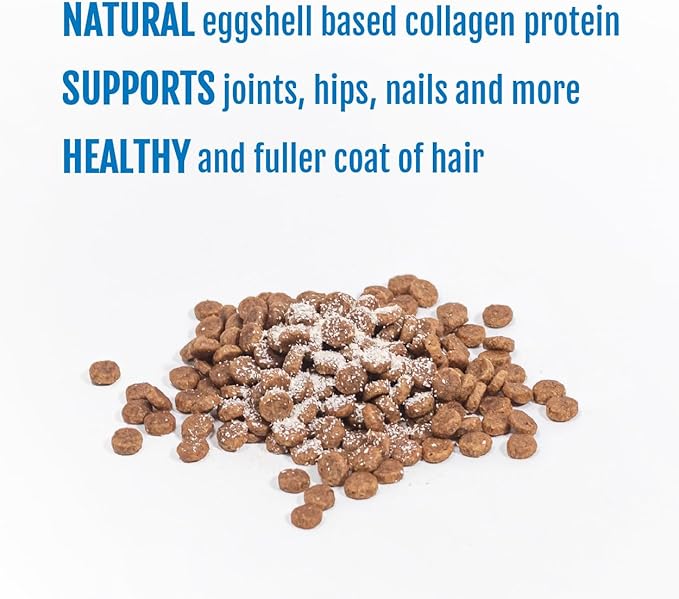 Eggshell Membrane Collagen for Dogs - Non-Gelatin and Non-Bone Marrow Based, All Natural Premium Dog Collagen Powder from Eggshell Membranes: Supports Pet Hips, Joints, Nails, Fur and Digestion.