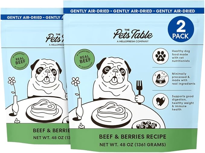 The Pets Table Beef & Berries Grain-Free Air-Dried Dog Food, 48 Oz. Bag (Pack of 2)