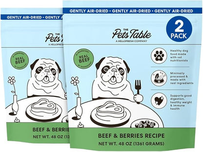 The Pets Table Beef & Berries Grain-Free Air-Dried Dog Food, 48 Oz. Bag (Pack of 2)