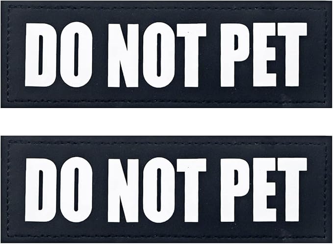 Service Dog Patches, 2Pack Patches with Hook Backing for Dog Harness, Removable Vest Patches for Dogs, in Training Dog Patches, DO NOT PET-L