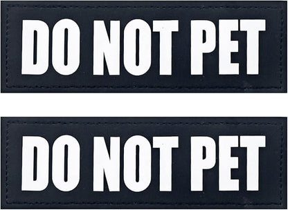 Service Dog Patches, 2Pack Patches with Hook Backing for Dog Harness, Removable Vest Patches for Dogs, in Training Dog Patches, DO NOT PET-L