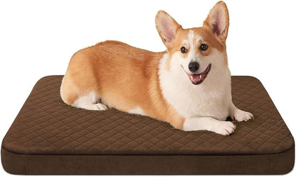 JoicyCo Dog Bed for Medium Dogs, Orthopedic Foam Dog Bed, Joint Relief Pets Sleeping Mattress, Non Slip Bottom with Washable Removable Cover, Dark Browm