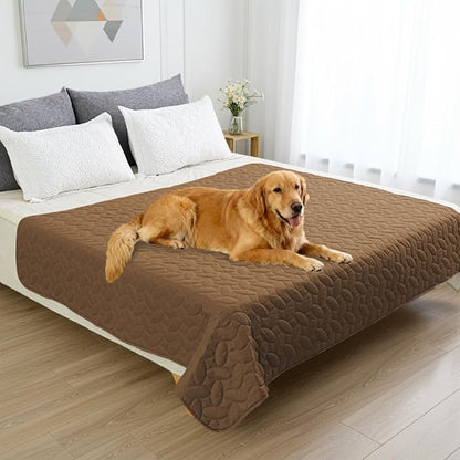 Ameritex Waterproof Pet Bed Cover Anti-Slip Dog Bed Blanket for Sofa and Furniture Waterproof New Pattern Design (Camel, 68x82 Inch (Pack of 1))