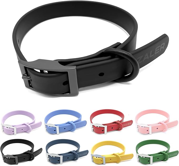 ZALER Waterproof Dog Collar, Adjustable Odor Proof Dog Collars Easy to Clean, Soft Comfortable Pet Collars for Large, Medium Small Dogs (XS, Black, 1pc)