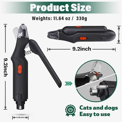 CATPICK 2-in-1 Cat Nail Clippers & Dog Nail Clippers Trimmers for Large Medium Small Dogs Cats Claw Trimmer Quick Sensor and Safety Guard USB Rechargeable with 2 LED Lights Dogs Nail Trimmer