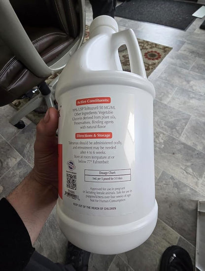 ToltraMax Toltrazuril 5.0% for Horses, Dogs, Cats, 1/2 Gallon, For Non-food chain animals, Chicken