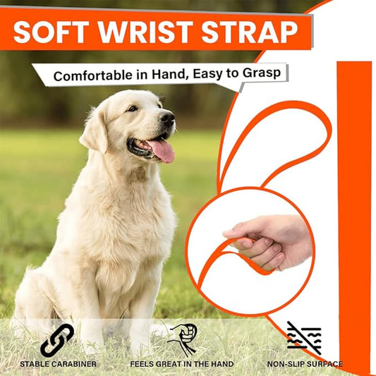 Waterproof Dog Leash 10ft, 16ft, 30ft, 50ft PVC Recall Long Line Dog Leash Beach Swimming Tracking Training Dogs Lead for Pet, Medium and Large Dogs